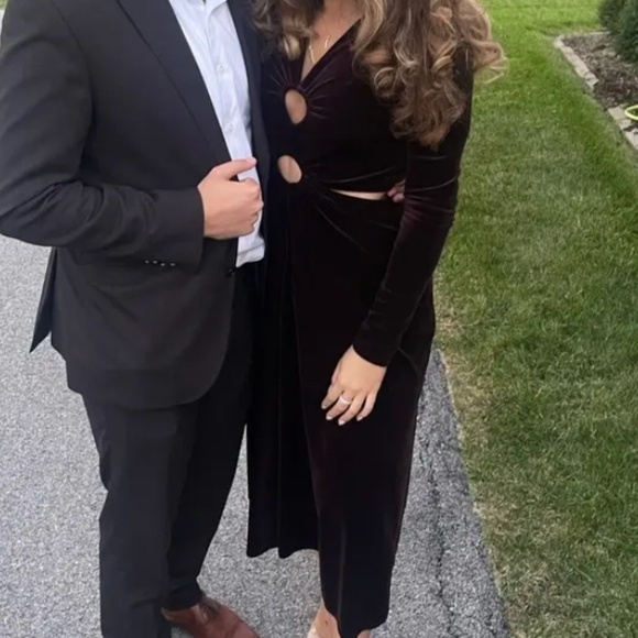 A.L.C. Maeve Cutout Velvet Dress US 2 Midi - Picture 9 of 14